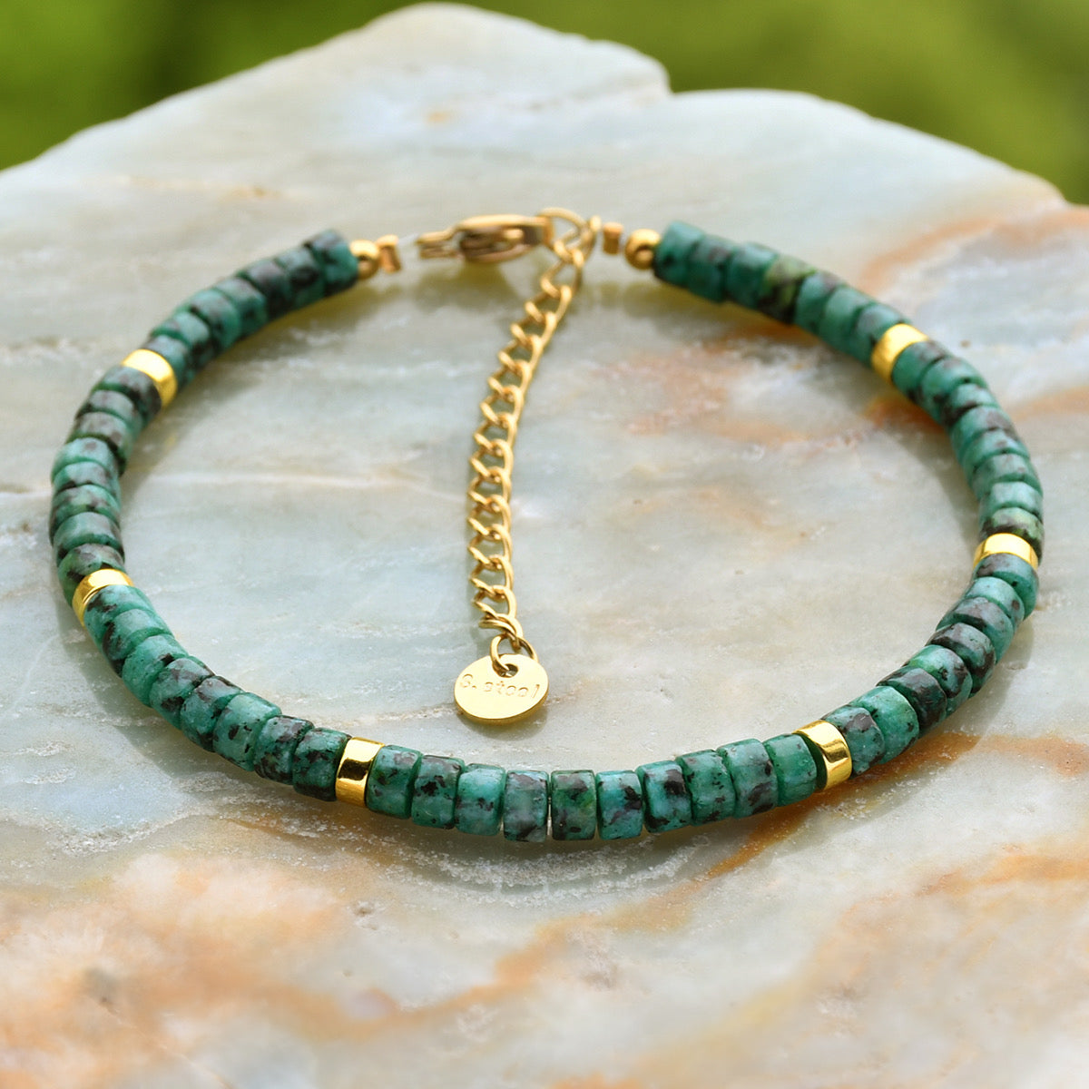 Bracelet pierres verdi